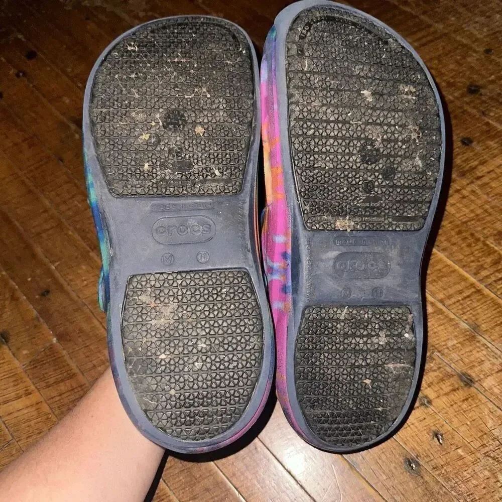 Crocs rubber washable nursing ortho tie dye 11 clogs